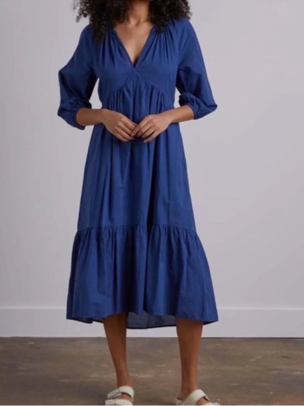 Xirena Vie Blue Tiered Midi Dress